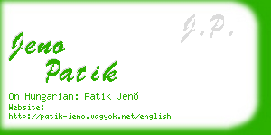 jeno patik business card